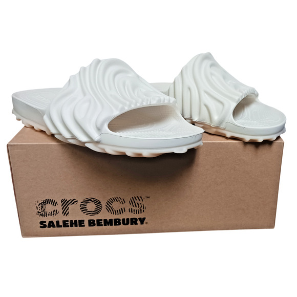 Salehe Bembury x Crocs Pollex Slide Parsnip 208685-1MC Fingerprint Design M10W12 - Picture 3 of 15